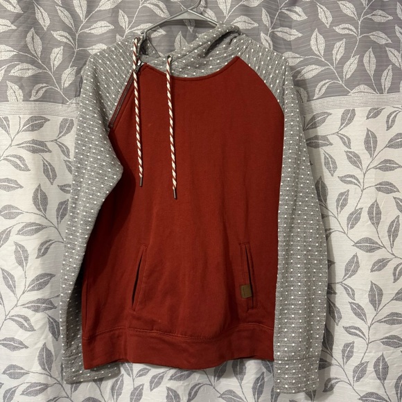 Maurices Tops - Maurices Gray and Burnt Orange Raglan Hoodie